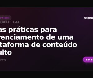 Boas práticas para gerenciamento de uma plataforma de conteúdo adulto